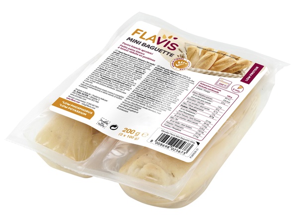 FLAVIS MINI BAGUETTE PANINI BIANCHI APROTEICI 2 PEZZI DA 100 G - Farmacia Mortise