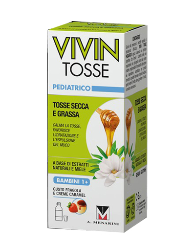 VIVIN TOSSE PEDIATRICO SCIROPPO PER TOSSE SECCA E GRASSA GUSTO FRAGOLA E CREME CARAMEL 150 ML - Farmacia Mortise