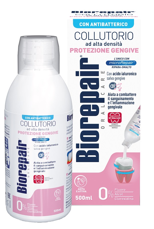BIOREPAIR ORAL CARE COLLUTORIO ALTA INTENSITA' CON ANTIBATTERICO PROTEZIONE GENGIVE 500 ML - Farmacia Mortise