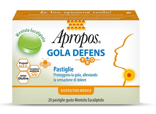 APROPOS GOLA DEFENS PRO 20 PASTIGLIE MENTOLO EUCALIPTO - Farmacia Mortise
