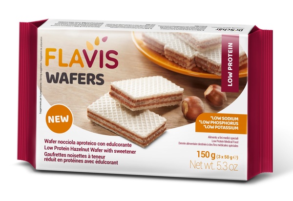 FLAVIS WAFERS NOCCIOLA APROTEICO 3 PORZIONI DA 50 G - Farmacia Mortise