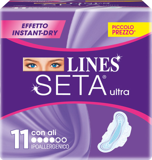 LINES SETA ULTRA ASSORBENTI CON ALI 11 PEZZI - Farmacia Mortise