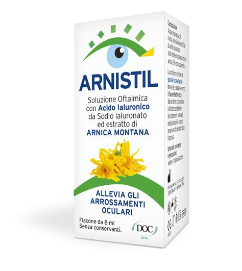ARNISTIL SOLUZIONE OFTALMICA ACIDO IALURONICO 0,2% + ESTRATTO DI ARNICA MONTANA 0,1% FLACONE 8 ML - Farmacia Mortise