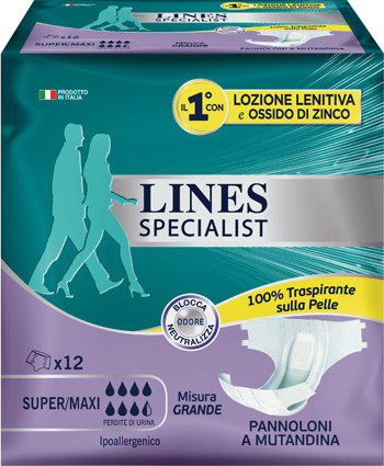 LINES SPECIALIST PANNOLONE A MUTANDA GRANDE 12  PEZZI - Farmacia Mortise