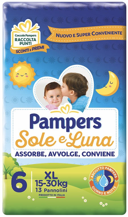 PAMPERS SOLE E LUNA XL 13 PEZZI - Farmacia Mortise