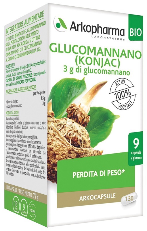 ARKO CAPSULE GLUCOMANNANO BIO 130 CAPSULE - Farmacia Mortise