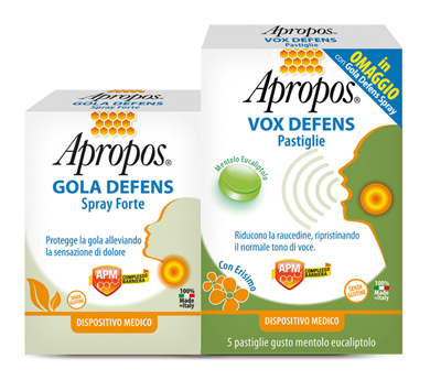 APROPOS GOLA DEFENS SPRAY FORTE + VOX DEFENS PASTIGLIE - Farmacia Mortise