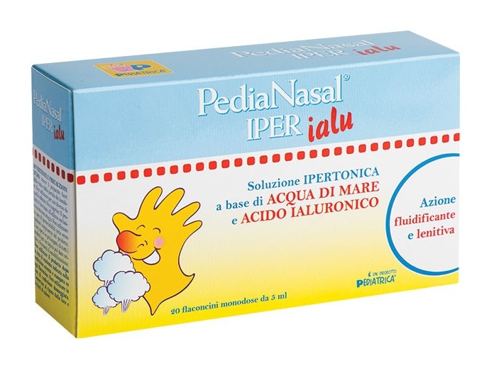 PEDIANASAL IPER SOLUZIONE IPERTONICA CON ACIDO IALURONICO 20 FLACONCINI MONODOSE DA 5 ML - Farmacia Mortise