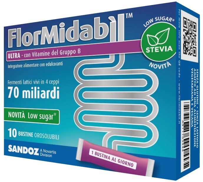 FLORMIDABIL ULTRA 10 BUSTINE CON STEVIA - Farmacia Mortise