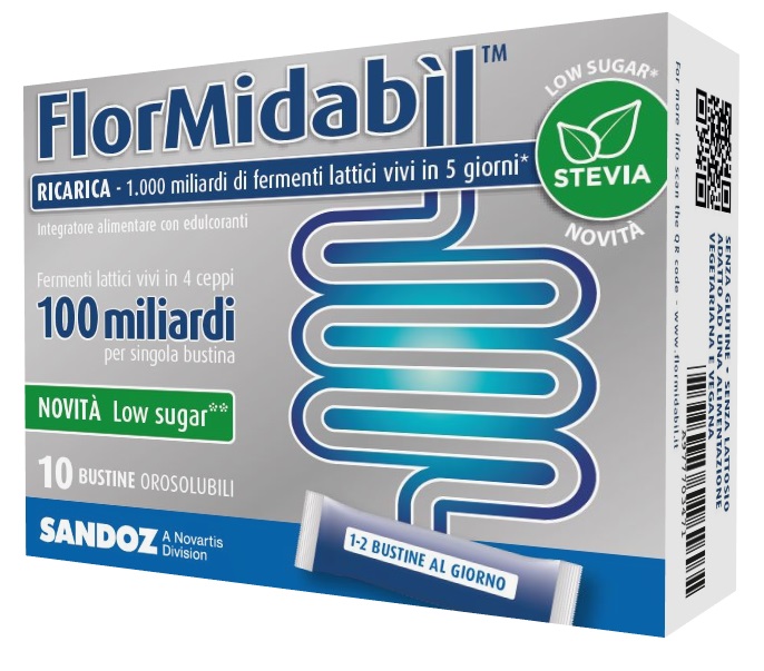 FLORMIDABIL RICARICA 10 BUSTINE CON STEVIA - Farmacia Mortise