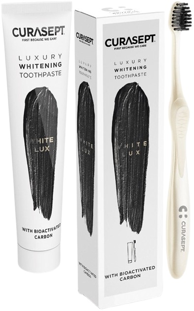 CURASEPT WHITE LUXURY WHITENING DENTIFRICIO 75 ML + SPAZZOLINO - Farmacia Mortise