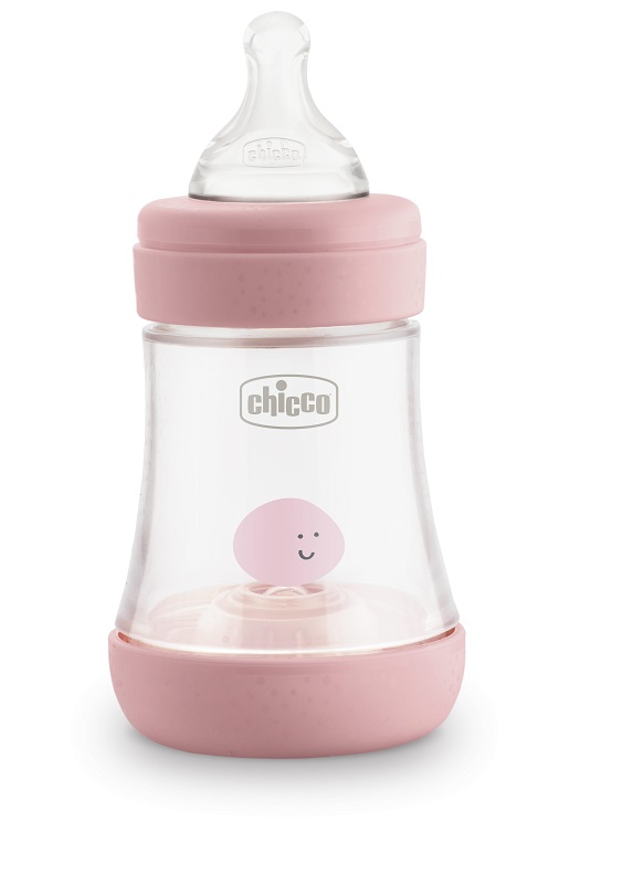 CHICCO BIBERON PERFECT 5 GIRL 150 ML IN SILICONE 1 FORO - Farmacia Mortise