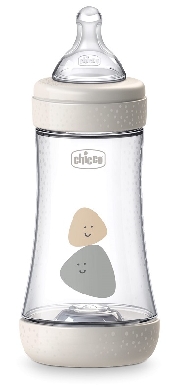 CHICCO BIBERON PERFECT 5 UNISEX 240 ML IN SILICONE 2 FORI - Farmacia Mortise