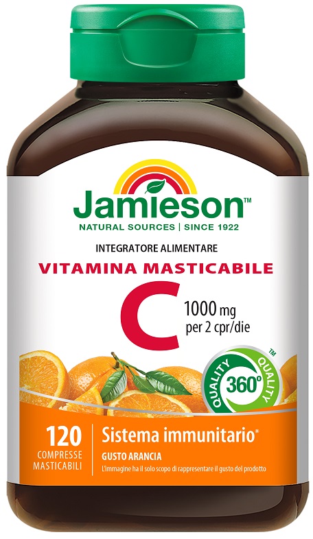 JAMIESON VITAMINA C 1000 MASTICABILE ARANCIA 120 COMPRESSE - Farmacia Mortise
