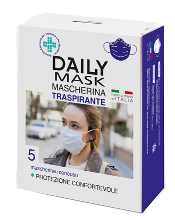 DAILY COMFORT MASCHERINA TRASPIRANTE ITALIANA 5 PEZZI - Farmacia Mortise
