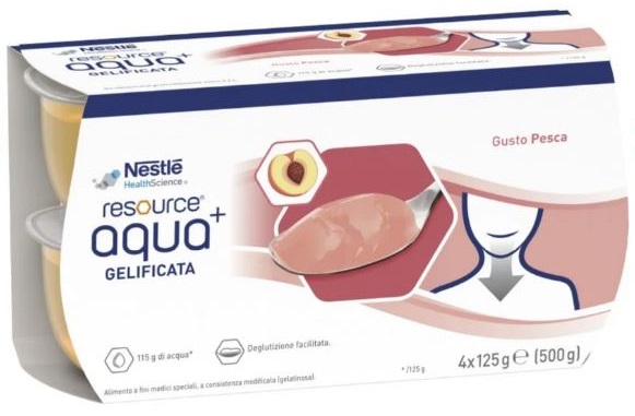 RESOURCE AQUA ACQUA GELIFICATA+PEACH CUP 6 4X125 G - Farmacia Mortise