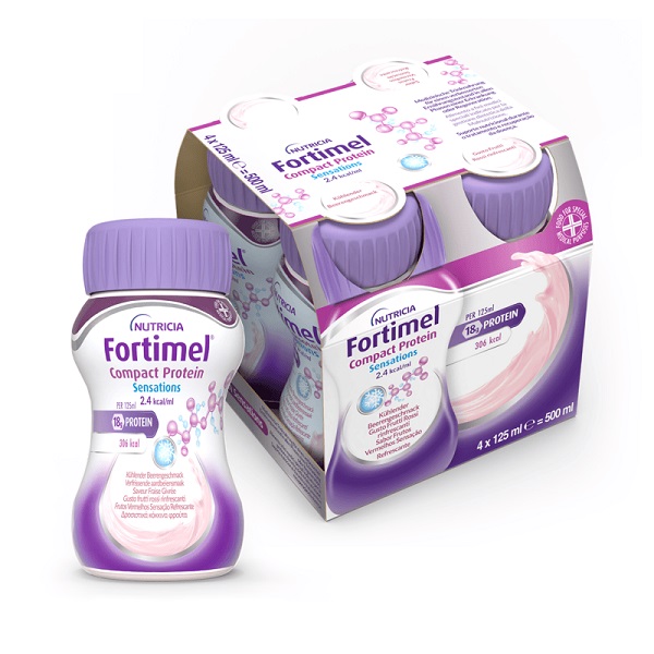 NUTRICIA FORTIMEL COMPACT PROTEIN GUSTO FRUTTI ROSSI RINFRESCANTI 4 BOTTIGLIE DA 125 ML - Farmacia Mortise