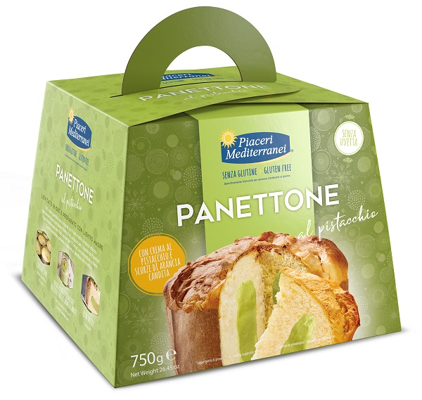 PIACERI MEDITERRANEI PANETTONE AL PISTACCHIO 750 G - Farmacia Mortise