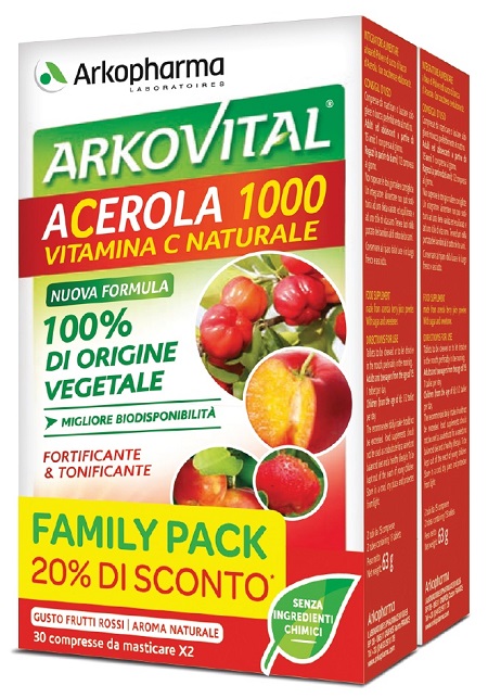 ARKOVITAL ACEROLA 1000 PACK FAMILY 60 COMPRESSE - Farmacia Mortise