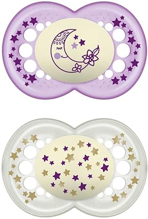 MAM SUCCHIETTO ORIGINAL NIGHT 6+ MESI SILICONE FEMMINA 2 PEZZI - Farmacia Mortise