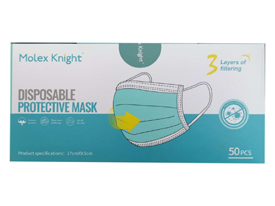MASCHERINA CHIRURGICA 3 STRATI CON ELASTICI TIPO II ADULTI MOLEX KNIGHT 50 PEZZI - Farmacia Mortise