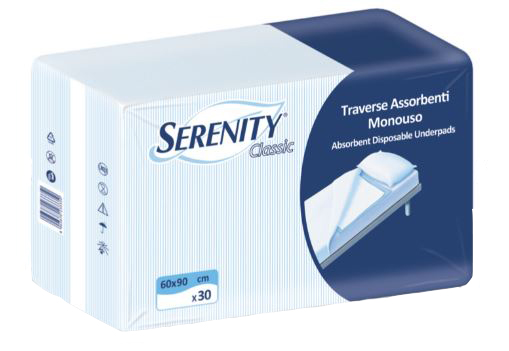 TRAVERSA SALVAMATERASSO PER INCONTINENZA SERENITY RELAX 60X90 CM 30 PEZZI - Farmacia Mortise