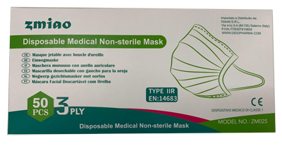 MASCHERINA CHIRURGICA TIPO IIR 3 VELI NON LAVABILE 50 PEZZI - Farmacia Mortise
