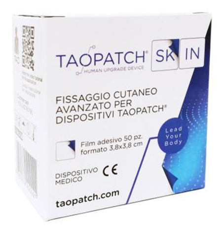 FILM ADESIVO TRASPARENTE TAOPATCH SKIN PER FISSAGGIO DISPOSITIVO TAOPATC 3,8X3,8 CM+ 50 PEZZI - Farmacia Mortise