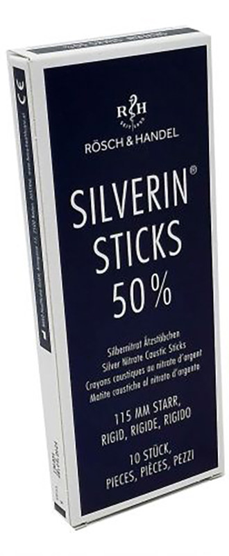 MATITA CAUSTICA SILVERIN NITRATO D'ARGENTO 50% RIGIDA LUNGHEZZA 115 MM 10 PEZZI - Farmacia Mortise