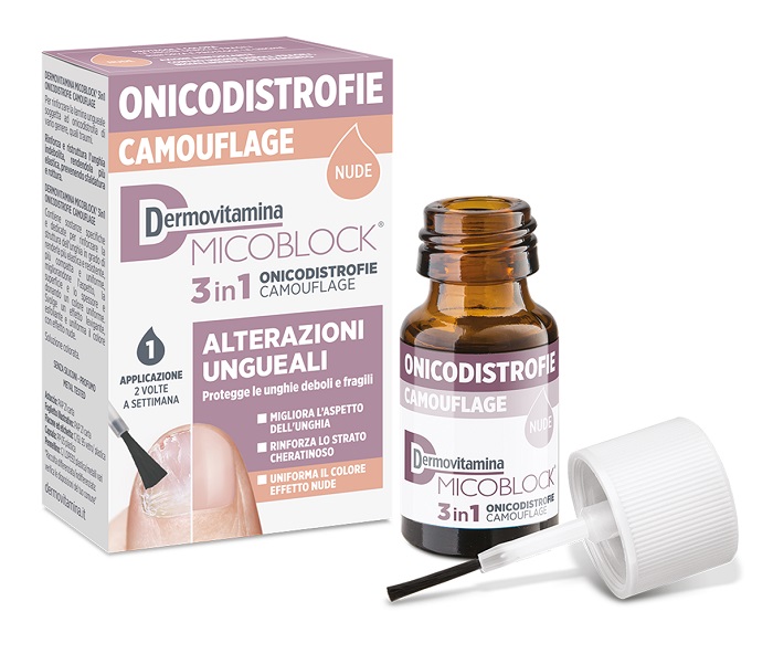 DERMOVITAMINA MICOBLOCK 3 IN 1 ONICODISTROFIE CAMOUFLAGE 8 ML NUDE - Farmacia Mortise