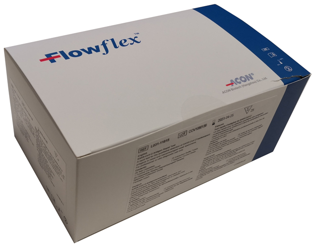 TEST ANTIGENICO RAPIDO COVID-19 FLOWFLEX DETERMINAZIONE QUALITATIVA ANTIGENI SARS-COV-2 IN TAMPONI NASOFARINGEI MEDIANTE IMMUNOCROMATOGRAFIA 25 PEZZI USO PROFESSIONALE - Farmacia Mortise