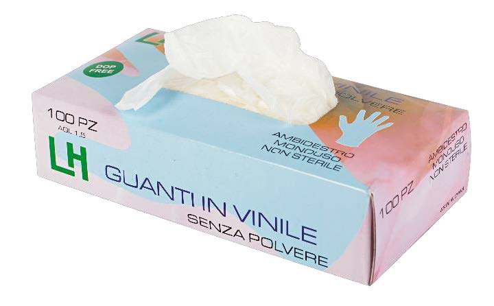 GUANTI VINILE EXTRA LARGE SENZA POLVERE 100 PEZZI - Farmacia Mortise