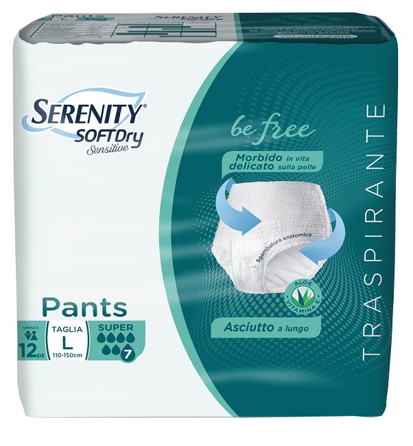 SERENITY PANTS SD SENSITIVE BE FREE SUPER L 12 PEZZI - Farmacia Mortise