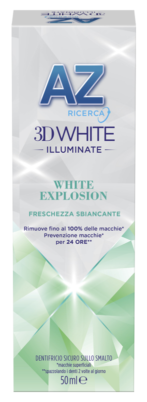 AZ 3D WHITE ILLUMINANTE WHITE EXPLOSION DENTIFRICIO 50 ML - Farmacia Mortise