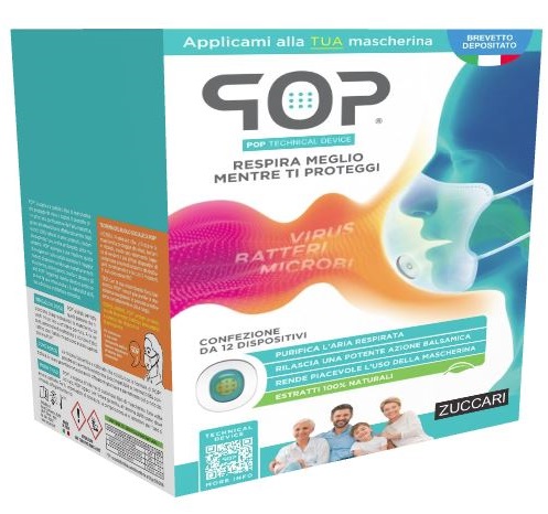 POP TECHNICAL DEVICE 12 DISPOSITIVI ADESIVI PROFUMA E PURIFICA MASCHERINA - Farmacia Mortise