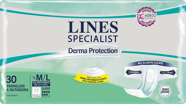 PANNOLONE A MUTANDINA LINES SPECIALIST DERMA SUPER M/L 30 PEZZI - Farmacia Mortise