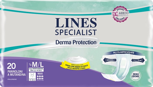 PANNOLONE A MUTANDINA LINES SPECIALIST DERMA MAXI M/L 20 PEZZI - Farmacia Mortise