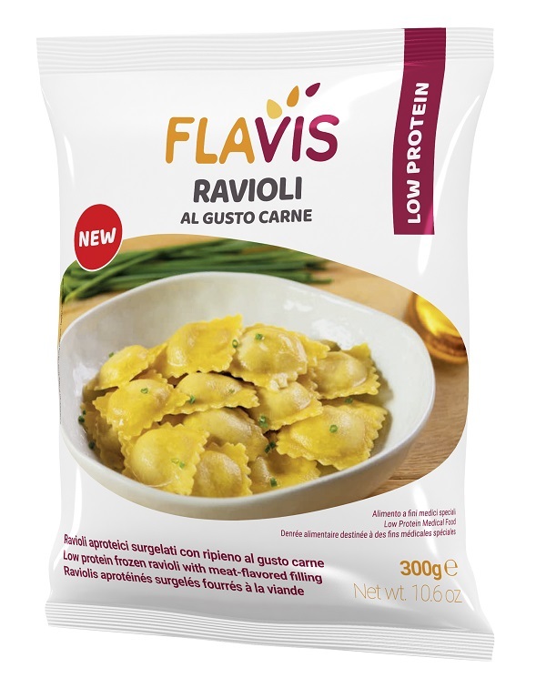 FLAVIS RAVIOLI AL GUSTO CARNE SURGELATI APROTEICI 300 G - Farmacia Mortise