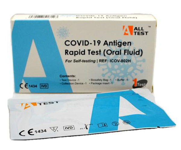 TEST ANTIGENICO RAPIDO COVID-19 ALLTEST AUTODIAGNOSTICO DETERMINAZIONE QUALITATIVA ANTIGENI SARS-COV-2 IN CAMPIONI SALIVARI MEDIANTE IMMUNOCROMATOGRAFIA - Farmacia Mortise