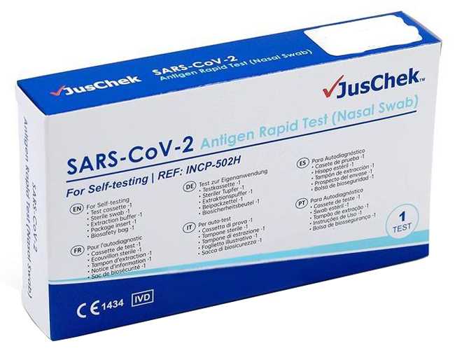 TEST ANTIGENICO RAPIDO COVID-19 JUSCHEK AUTODIAGNOSTICO DETERMINAZIONE QUALITATIVA ANTIGENI SARS-COV-2 IN TAMPONI NASALI MEDIANTE IMMUNOCROMATOGRAFIA - Farmacia Mortise