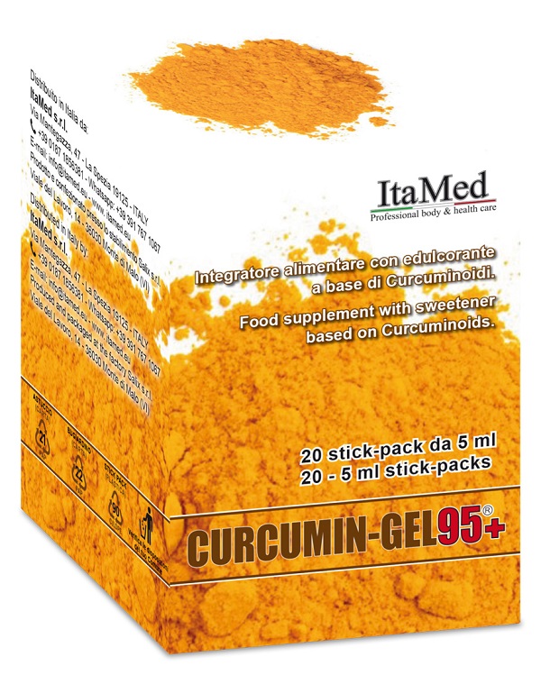 CURCUMIN GEL 95+ 20 BUSTINE STICK PACK MONODOSE DA 5 ML AROMA LAMPONE - Farmacia Mortise