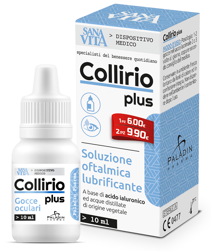 GOCCE OCULARI SANAVITA COLLIRIO PLUS 10 ML - Farmacia Mortise