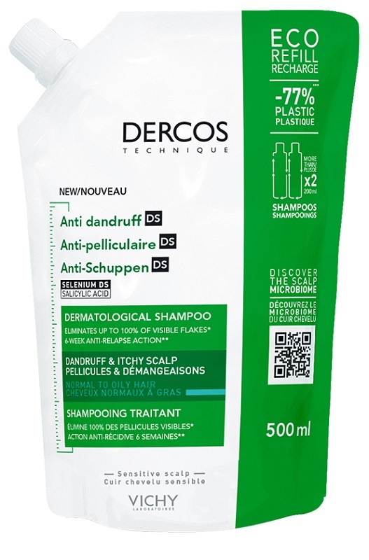 DERCOS ECO RICARICA SHAMPOO ANTI FORFORA 500 ML - Farmacia Mortise