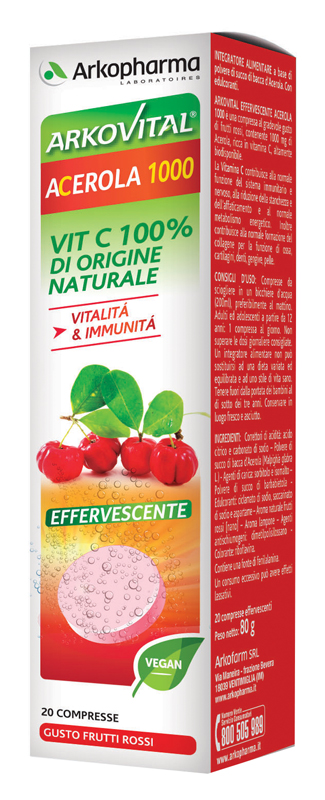 ARKOVITAL ACEROLA 1000 EFFERVESCENTE 20 COMPRESSE PROMO - Farmacia Mortise