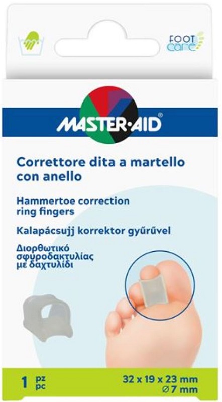 CORRETTORE DITA A MARTELLO MASTER-AID FOOTCARE CON ANELLO 1 PEZZO C14 - Farmacia Mortise