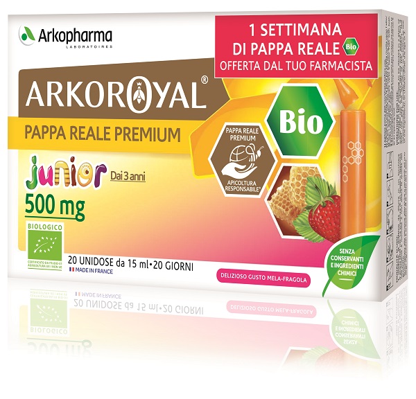 ARKOROYAL JUNIOR PAPPA REALE 500MG BIO 20 FIALOIDI PROMO - Farmacia Mortise