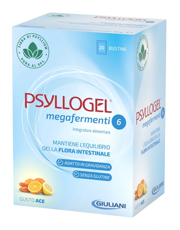 PSYLLOGEL MEGAFERMENTI 6 GUSTO ACE 20 BUSTINE - Farmacia Mortise