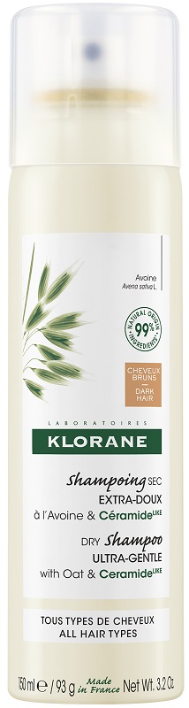 KLORANE SHAMPOO SECCO EXTRA DELICATO AVENA&CERAMIDE CAPELLI SCURI 150 ML - Farmacia Mortise