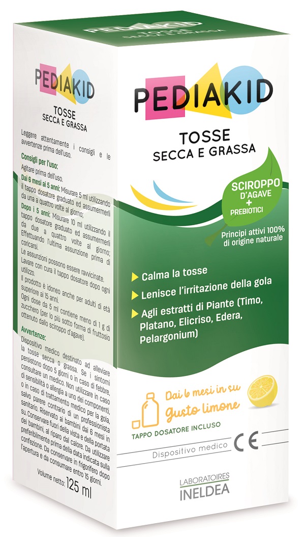PEDIAKID TOSSE SECCA E GRASSA SCIROPPO 125 ML - Farmacia Mortise