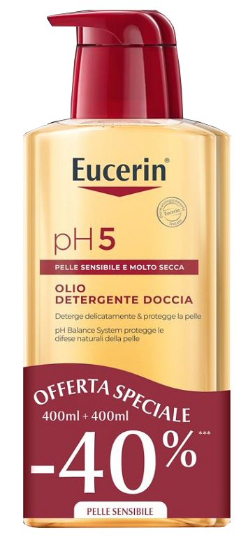 EUCERIN BIPACCO PH5 OLIO DETERGENTE 400 ML + 400 ML - Farmacia Mortise